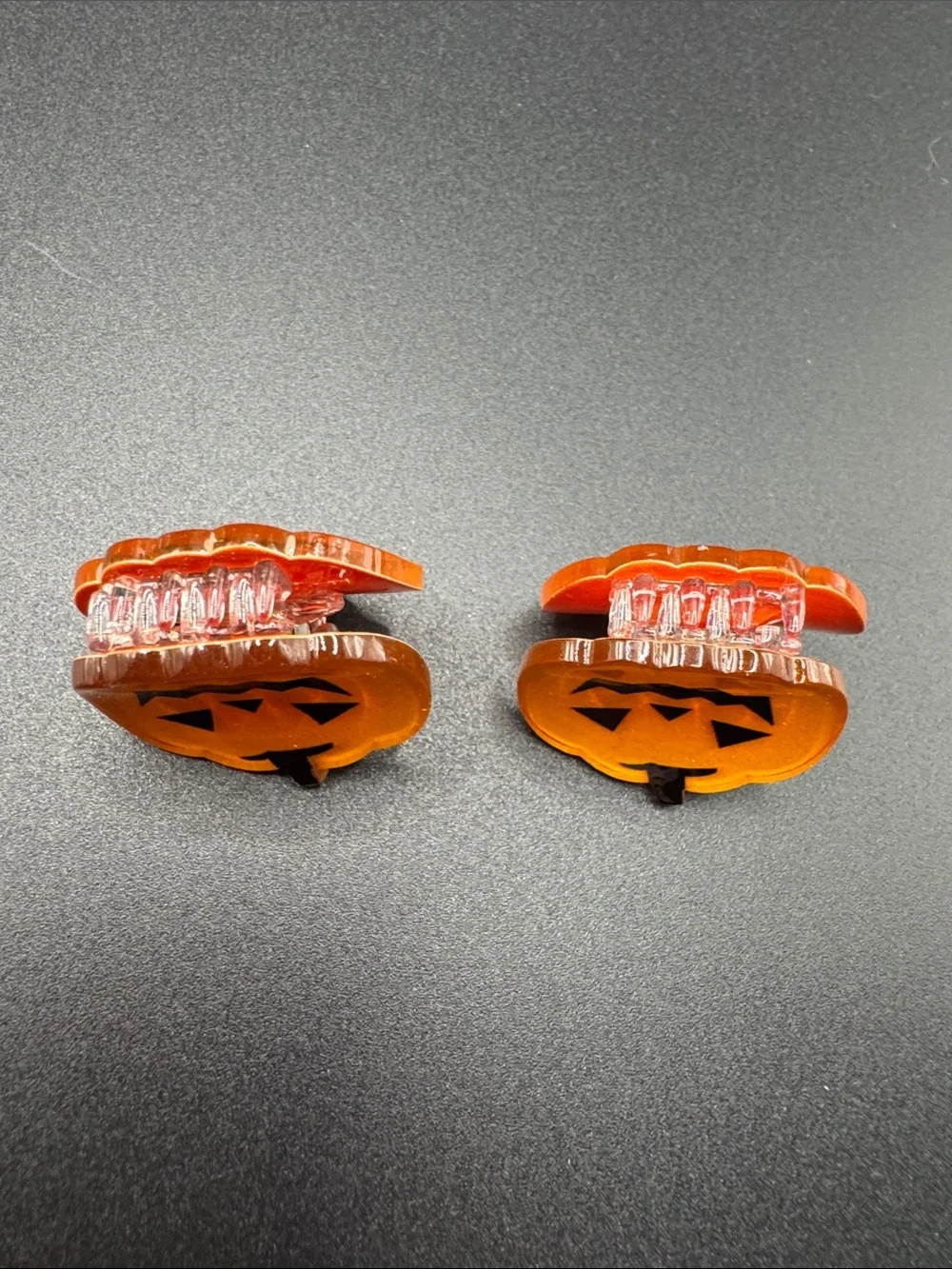 Pumpkin Jack-o'-Lantern Halloween hair clip  - Orange & Black
